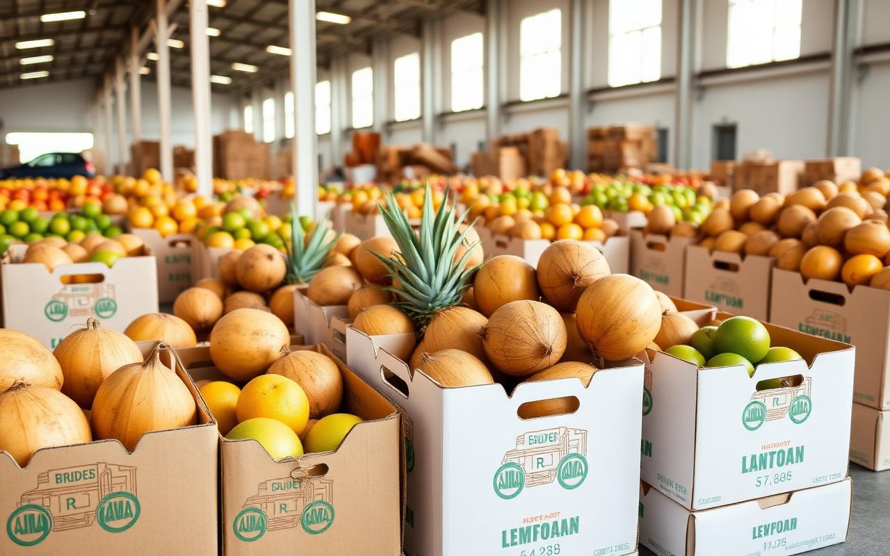 Cold-storage warehouse with sorted fruit